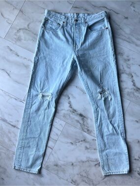 Women’s Levi's 501 Premium Big E Light Blue Straight-Leg Jeans